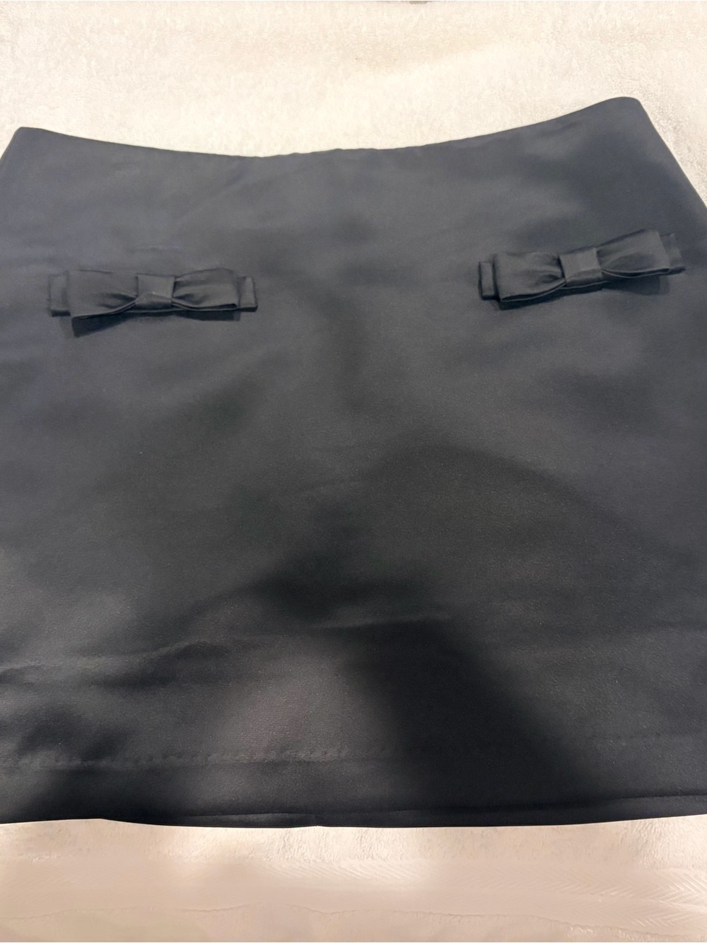 H&M Black Mini Skirt with Front Bow Details